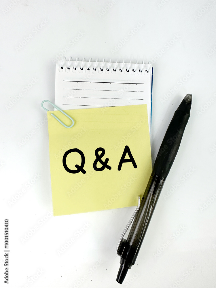 notepad with letters Q and A. Question and answer. notepad with letters Q and A. Question and answer.