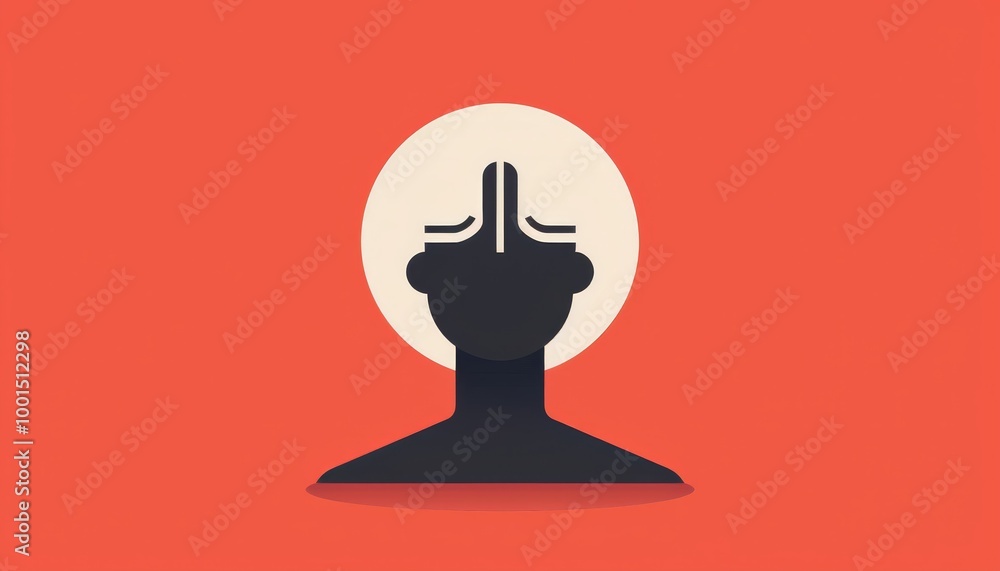 Silhouette of a person with a thought bubble. Silhouette of a person with a thought bubble.