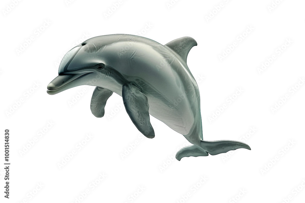 Obraz premium Dolphin performing a trick, capturing its playful nature isolated on transparent background