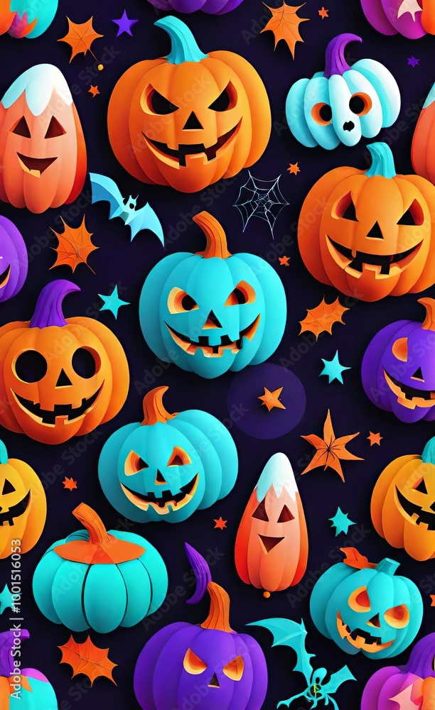 halloween pumpkin seamless pattern halloween pumpkin seamless pattern