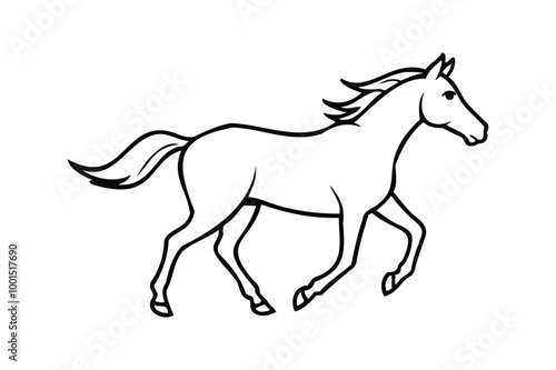 horse silhouette vector illustration Transparent White Background