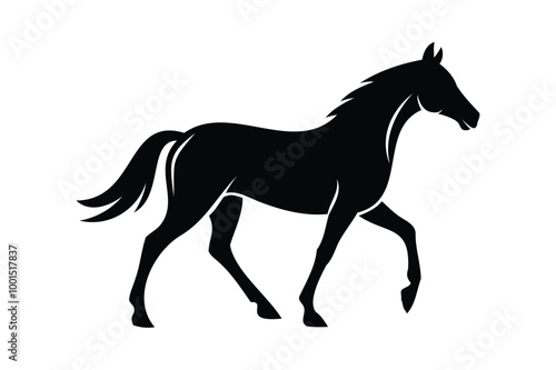 horse silhouette vector illustration Transparent White Background