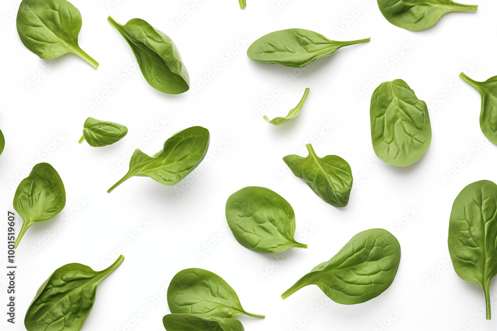 Spinach Flying in the air seamless Background Spinach Flying in the air seamless Background