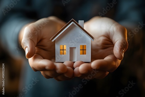 Paper House Cradled In Hands