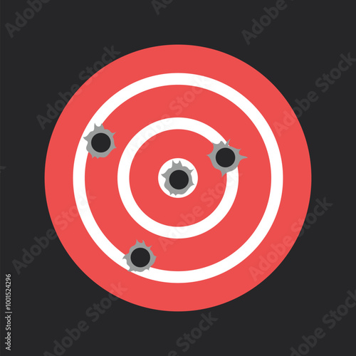 Target gun gunshot bullet man silhouette shot isolated set. Vector graphic design element illustration