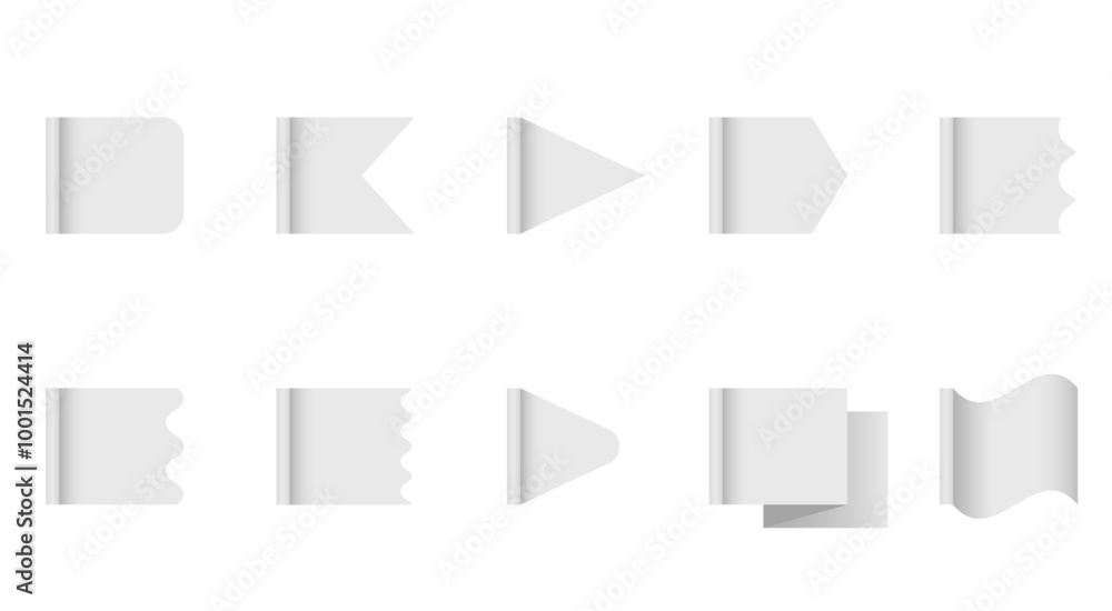 Flags pin map different shape isolated set. Vector flat graphic design illustration Flags pin map different shape isolated set. Vector flat graphic design illustration