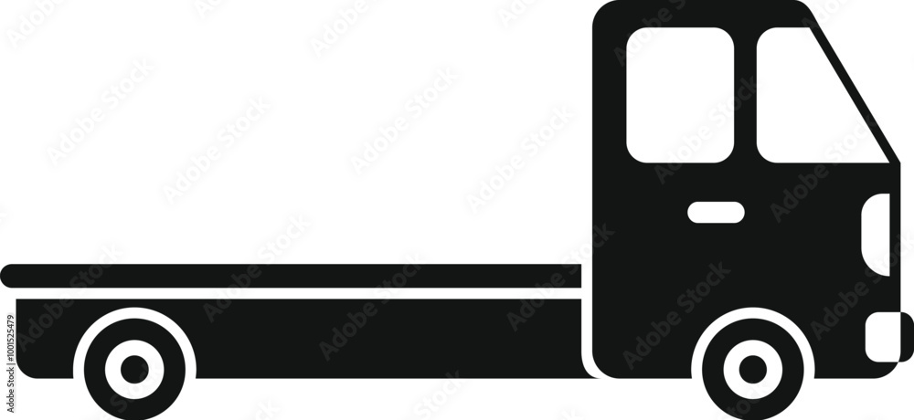 Simple icon of a tow truck commonly used by roadside assistance companies Simple icon of a tow truck commonly used by roadside assistance companies