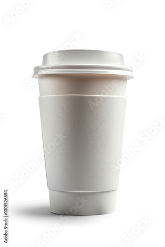 Wallpaper Mural A blank takeaway coffee cup with a lid, isolated on a white background Torontodigital.ca