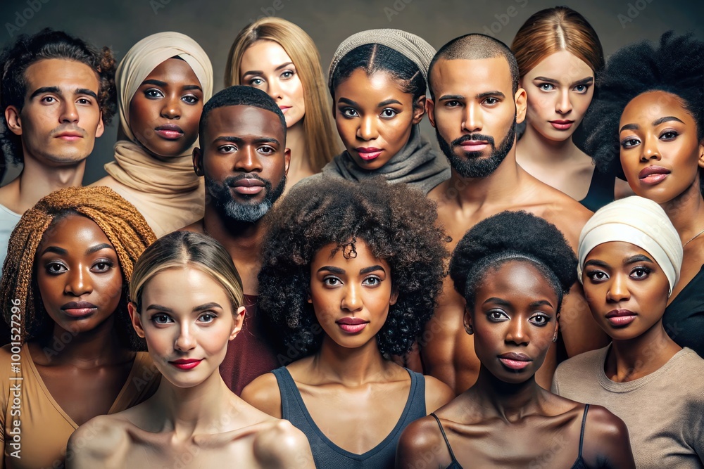 Obraz premium Diverse Skin Tones Displayed in a Harmonious Arrangement Representing Unity and Inclusivity