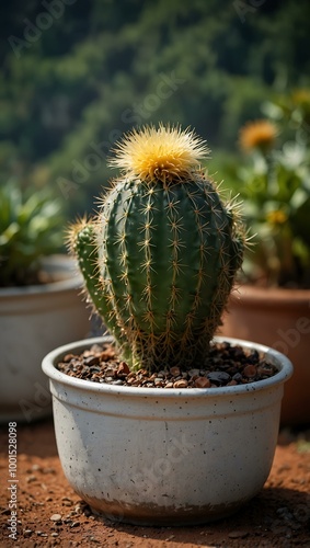 Cactus in a pot in Cameron Highlands, Malaysia.