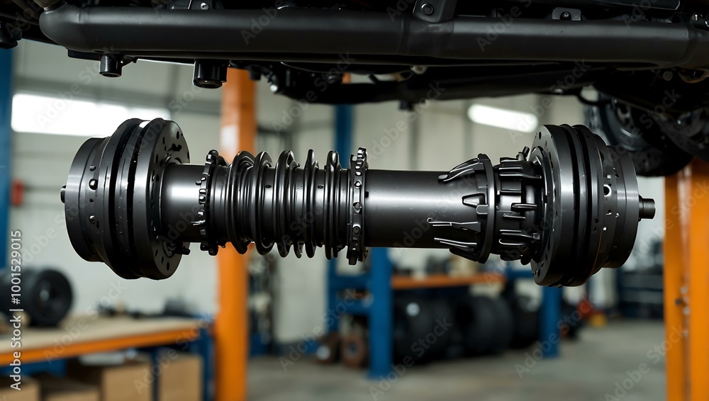 Car suspension parts showcasing auto spare components. Car suspension parts showcasing auto spare components.