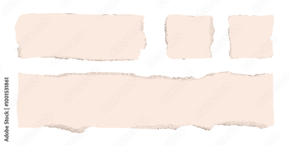 Fototapeta premium Torn paper pieces vector elements isolated