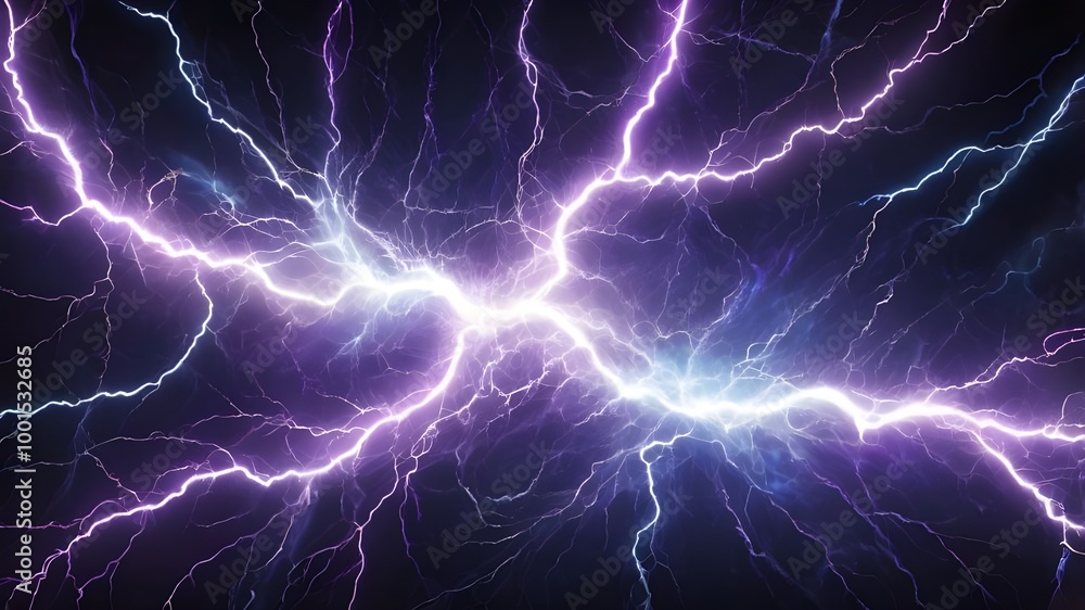 Abstract Energy Field of Bright Electric Sparks, Pulses, and Static Noise in Dark Space, background Abstract Energy Field of Bright Electric Sparks, Pulses, and Static Noise in Dark Space, background