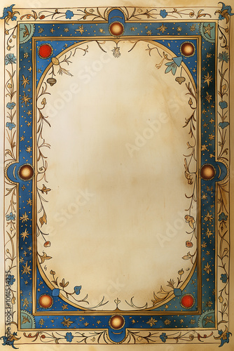 Vintage ornate frame with decorative floral elements, perfect for adding an antique aesthetic border