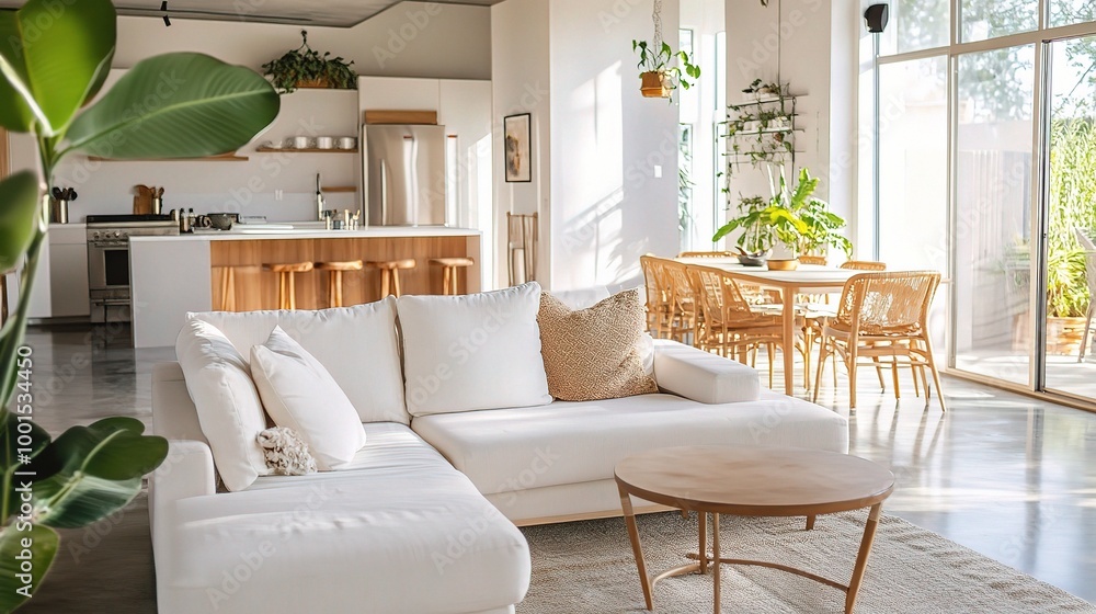 Obraz premium Bright and Modern Living Room Interior Design