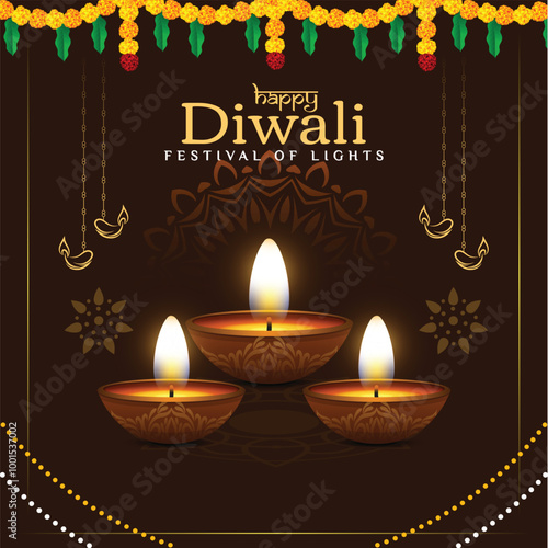 traditional deepawali diwali vector design