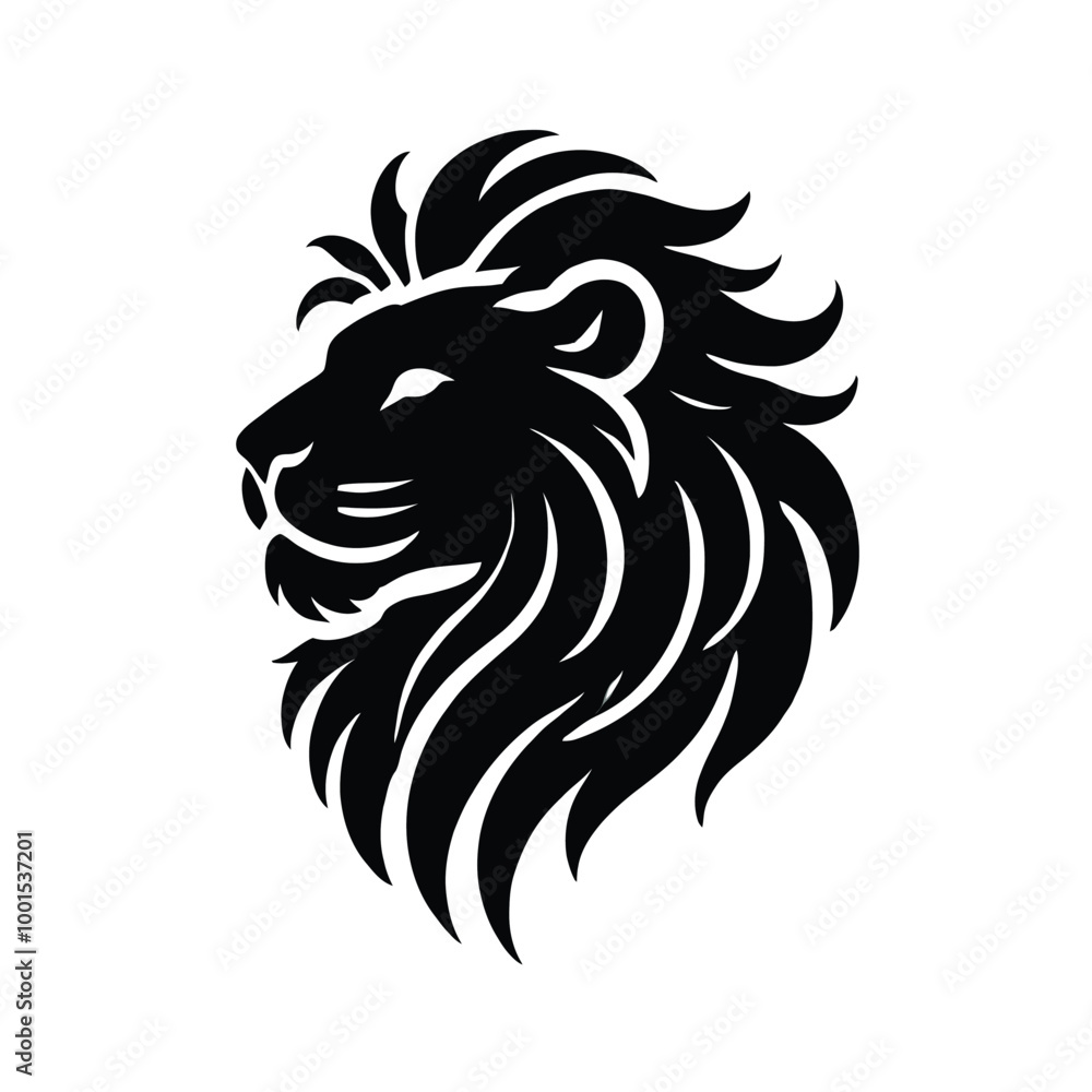 Fototapeta premium Lion Profile Silhouette
