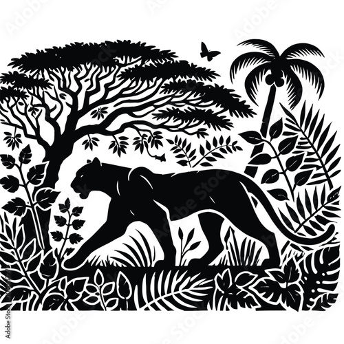 Panther Jungle Silhouette