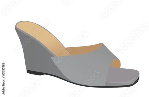 Grey high  heel sandal. vector illustration