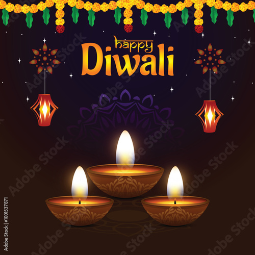 traditional deepawali diwali vector design