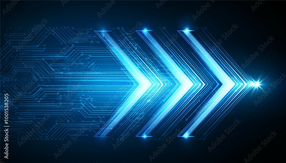 Obraz premium digital glowing arrows