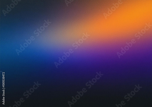 Grainy gradient background, dark blue purple orange black abstract noisy texture poster backdrop banner header cover design