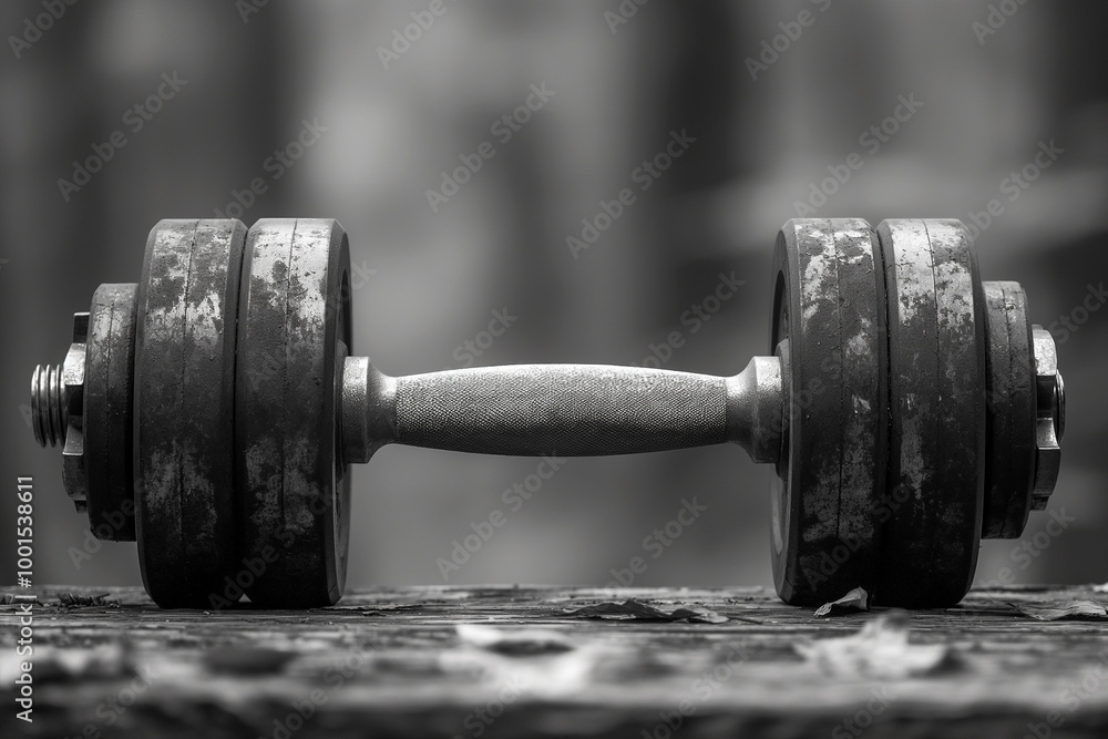 Dumbbell weight at gym for exercise and fitness workout enhancing strength and training with iron metal Dumbbell weight at gym for exercise and fitness workout enhancing strength and training with iron metal