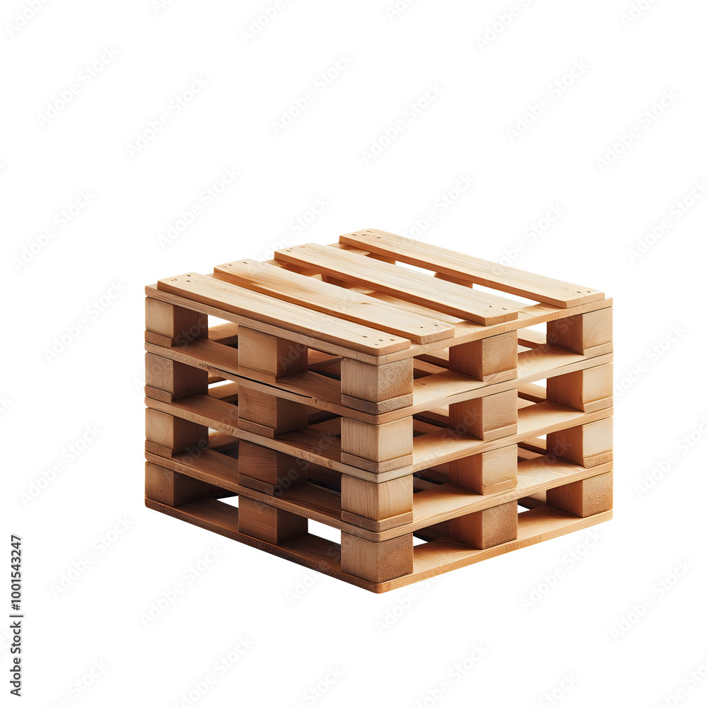 realistic Wooden pallet stack isometric view isolated on transparent background realistic Wooden pallet stack isometric view isolated on transparent background
