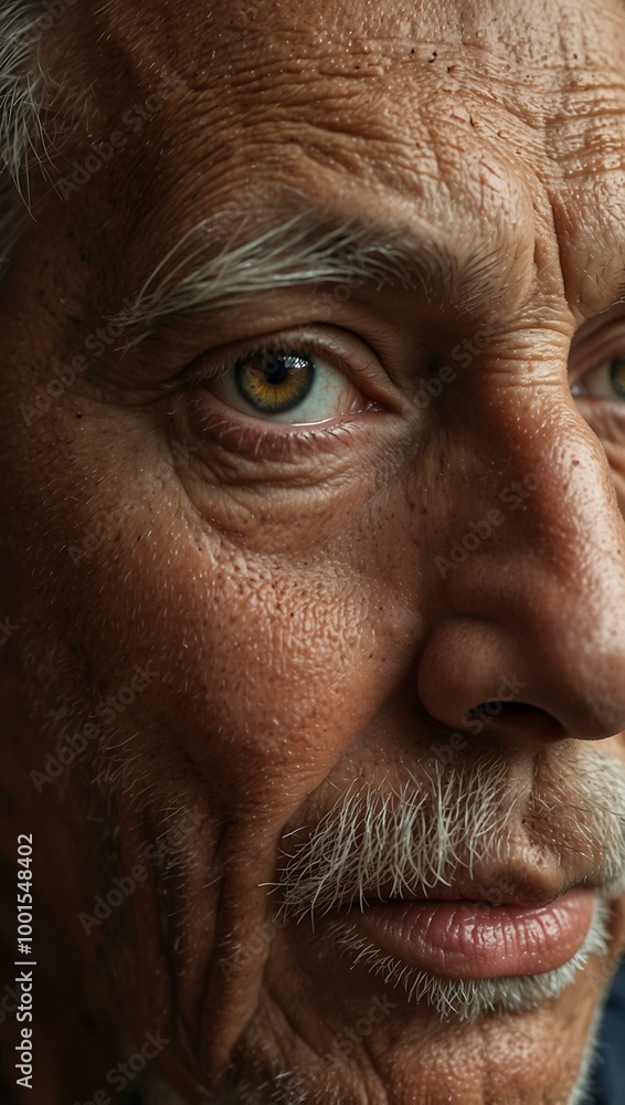 Close-up portrait of an elderly man's face, showcasing wisdom and life experiences. Close-up portrait of an elderly man's face, showcasing wisdom and life experiences.