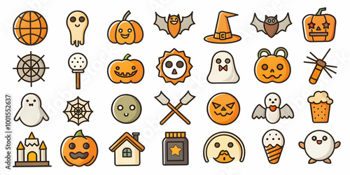 Halloween Icon Set: Spooky Fun for Your Designs photo