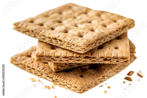 Crunchy graham cracker perfect for s'mores isolated on transparent background