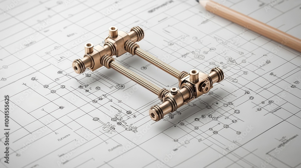 Mechanical diagram of a four-bar linkage, showing motion paths and ...