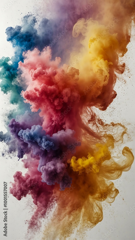 Colorful dust wave on a white background. Colorful dust wave on a white background.