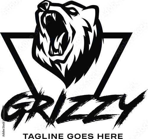 Modern professional grizzly bear logo for a sports team