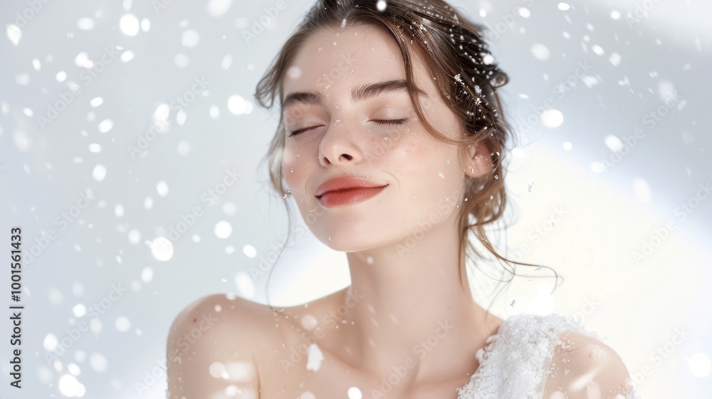 Professional female model with flawless winter-pale skin Professional female model with flawless winter-pale skin