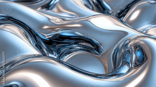 Wallpaper Mural Shimmering liquid silver wave texture for modern backgrounds Torontodigital.ca
