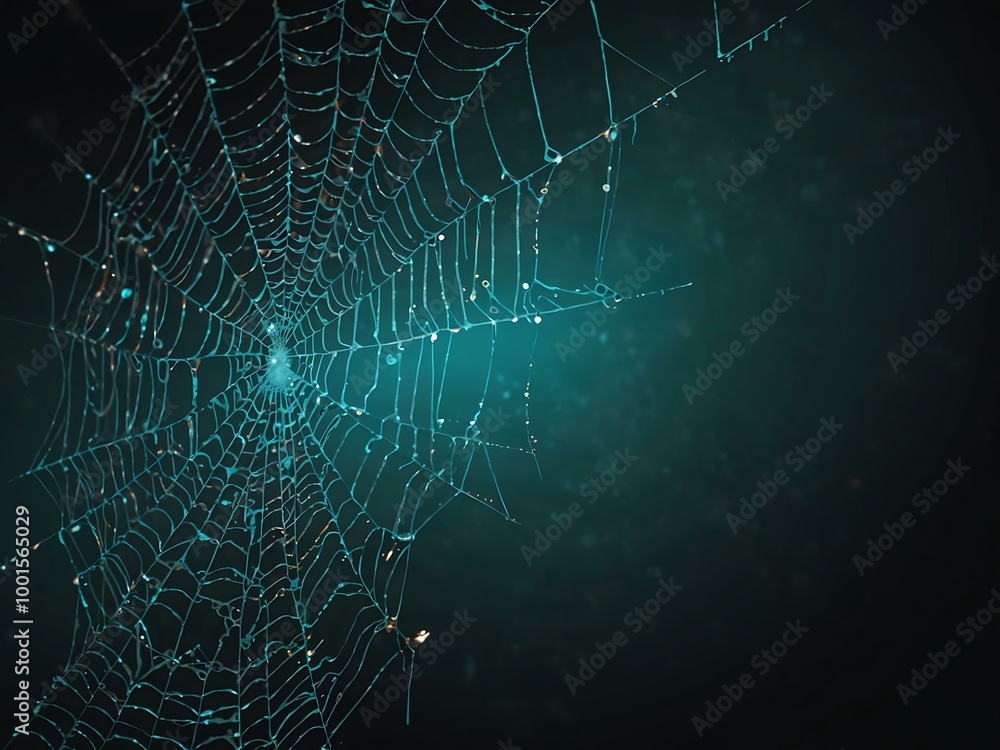 Cyan spider web illustration Cyan spider web illustration