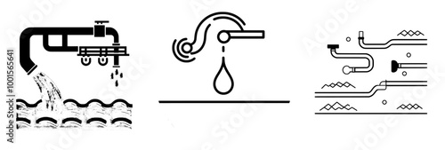 A modern waste water icon on a white background.