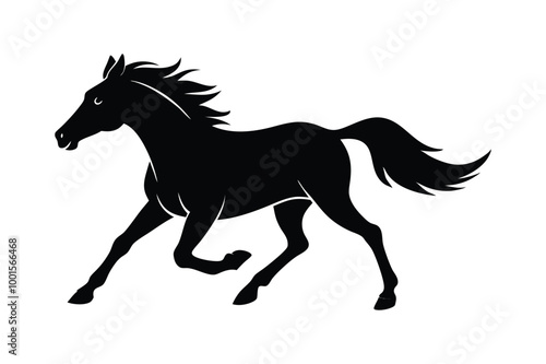 horse silhouette isolated on white