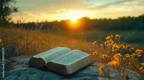 The bible in a beautiful setting photo