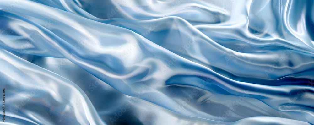 Fototapeta premium Icy Elegance: A Fluid Gradient of Blue and Silver