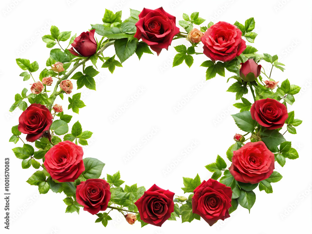 A beautiful bouquet of red roses is arranged in a circle. The roses are of various sizes and are placed in a way that creates a sense of harmony and balance. The arrangement is elegant A beautiful bouquet of red roses is arranged in a circle. The roses are of various sizes and are placed in a way that creates a sense of harmony and balance. The arrangement is elegant