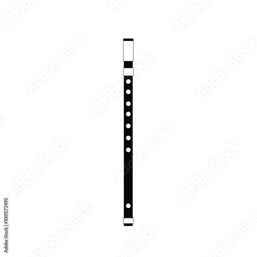 Traditional musical japan instrument logo illustration, fue silhouette is suitable for music shops and communities	