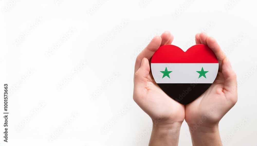 手で持っているシリアの国旗のハート(Heart of Syrian Arab Republic flag held in hand.)
手で持っているシリアの国旗のハート(Heart of Syrian Arab Republic flag held in hand.)