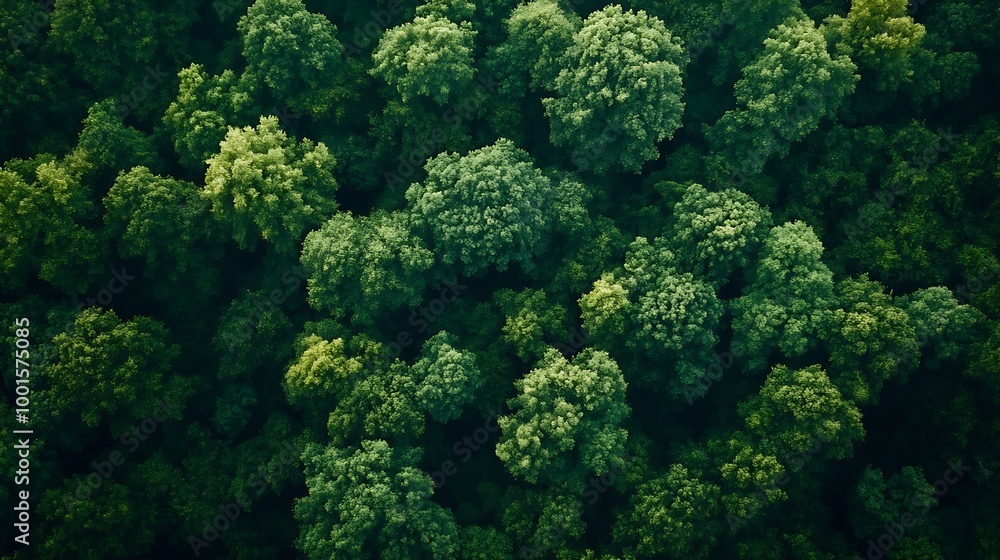 Naklejka premium Green natural forest aerial view Environment concept : Generative AI