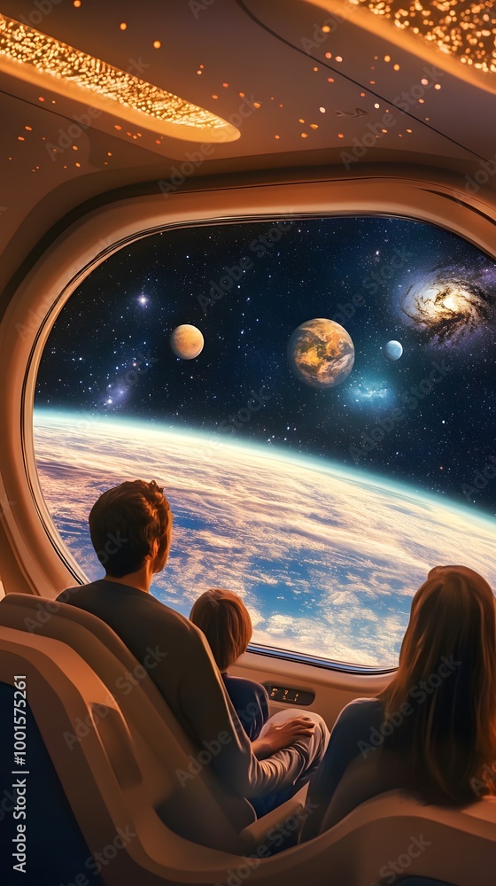 Fototapeta premium Family on space trip 