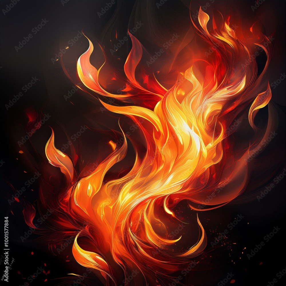 fire flames on black background. fire flames on black background.
