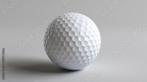 A single golf ball placed on a table surface