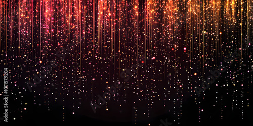 abstract background of falling sparkles on a dark background. sparkly glitter for Christmas and other holidays. red background. various holidays. luxury