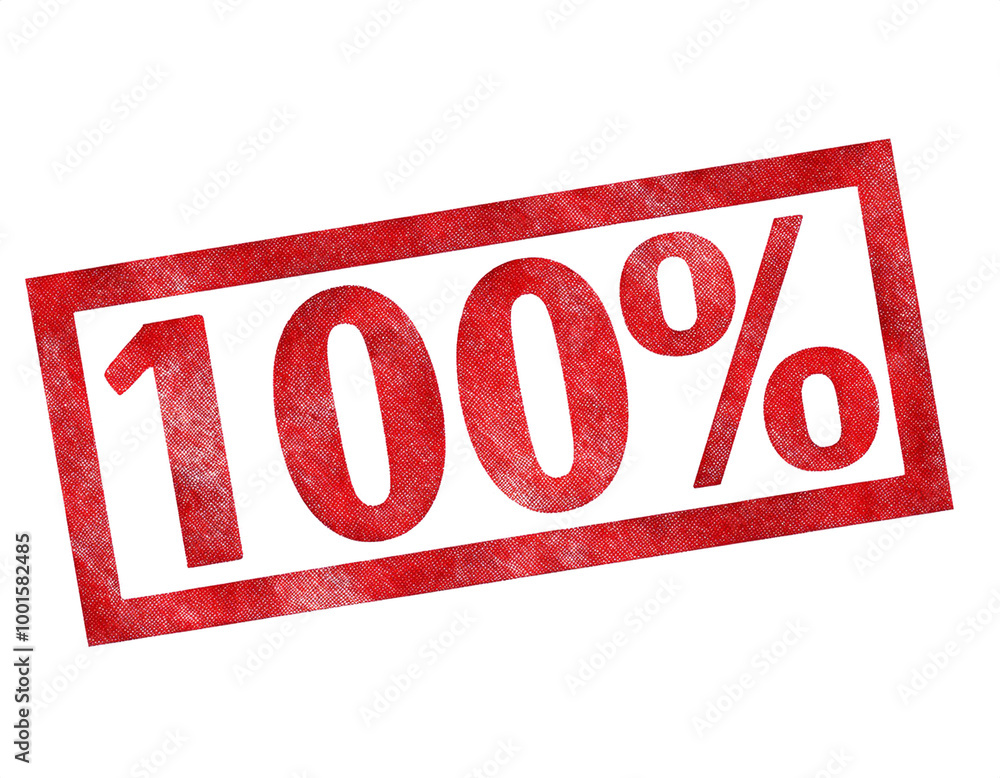 100% Stempel in roter farbe isoliert auf weißen Hintergrund, Freisteller 100% Stempel in roter farbe isoliert auf weißen Hintergrund, Freisteller